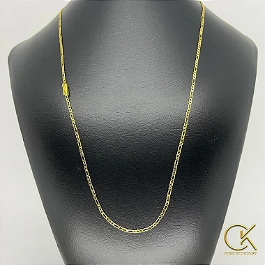 Corrente 3 por 1 Banhada a Ouro 18k 2,5mm  - 60 ou 70cm  - Fecho Gaveta; conceitokjpias.com.br